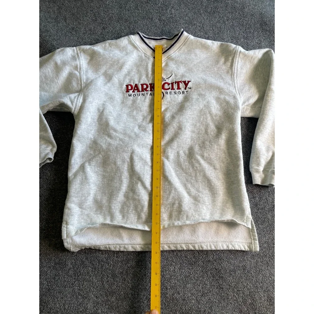 Fruit of the Loom Park‎ City Mountain Resort Sweatshirt Mens Large Gray V-Neck